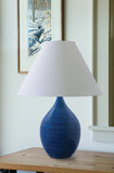 Scatchard 22.5" Stoneware Table Lamp in Blue Gloss