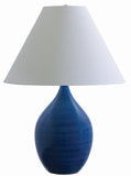 Scatchard 28" Stoneware Table Lamp in Blue Gloss