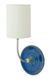 Scatchard Wall Lamp in SN & Blue Gloss