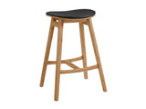 Skol Bar Height Stool With Leather Seat - Set of 2