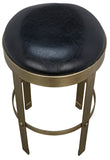 Noir Prince Counter Stool with Leather GSTOOL146MB-S