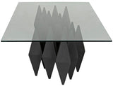 Noir Bast Metal Coffee Table with Glass Top GTAB1052MTB