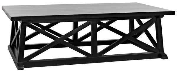 Noir Sutton Coffee Table,Hand Rubbed Black GTAB121HB