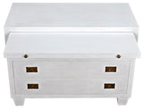 Noir 2-Drawer Side Table with Sliding Tray GTAB243WH