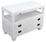 Noir 2-Drawer Side Table with Sliding Tray GTAB243WH