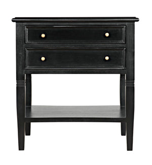 Noir Oxford 2-Drawer Side Table GTAB246HB