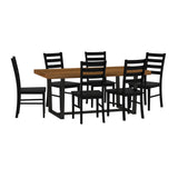 7 Piece Solid Wood Dining Table and 6 Chairs