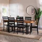 Walker Edison 7 Piece Solid Wood Dining Table and 6 Chairs XIIXR GTW72DSW7PCSRO