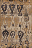 Chandra Rugs Gwen 100% Wool Hand-Tufted Contemporary Rug Gold/Taupe/Beige/Black 9' x 13'