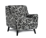 Fusion 240 MID CENTURY MODERN Accent Chair 240 Scribble Tuxedo