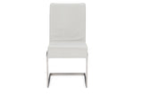 Baxton Studio Toulan Modern and Contemporary White Faux Leather Upholstered Stainless Steel Dining Chair (Set of 2)