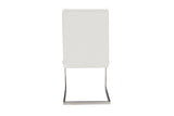 Baxton Studio Toulan Modern and Contemporary White Faux Leather Upholstered Stainless Steel Dining Chair (Set of 2)