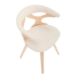 Gardenia Mid-Century Modern Dining/accent Chair with Swivel in Natural Wood and Cream Fabric by LumiSource