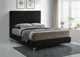 Geri Velvet / Engineered Wood / Metal / Foam Contemporary Black Velvet Full Bed - 59.5" W x 81.7" D x 53" H