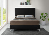 Geri Velvet / Engineered Wood / Metal / Foam Contemporary Black Velvet Full Bed - 59.5" W x 81.7" D x 53" H