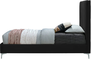 Geri Velvet / Engineered Wood / Metal / Foam Contemporary Black Velvet King Bed - 81.5" W x 87.2" D x 53" H