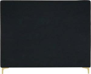 Geri Velvet / Engineered Wood / Metal / Foam Contemporary Black Velvet King Bed - 81.5" W x 87.2" D x 53" H