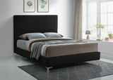 Geri Velvet / Engineered Wood / Metal / Foam Contemporary Black Velvet King Bed - 81.5" W x 87.2" D x 53" H