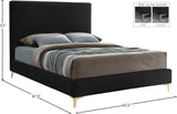 Geri Velvet / Engineered Wood / Metal / Foam Contemporary Black Velvet Queen Bed - 65.5" W x 87.2" D x 53" H