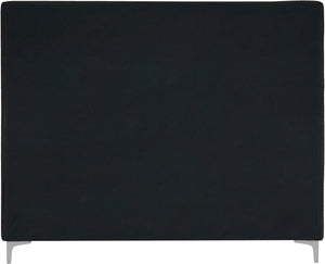 Geri Velvet / Engineered Wood / Metal / Foam Contemporary Black Velvet Queen Bed - 65.5" W x 87.2" D x 53" H