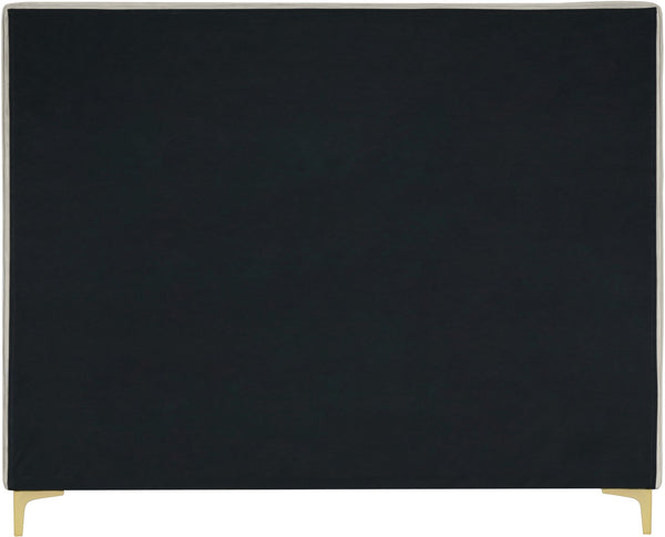 Geri Velvet / Engineered Wood / Metal / Foam Contemporary Cream Velvet Full Bed - 59.5" W x 81.7" D x 53" H