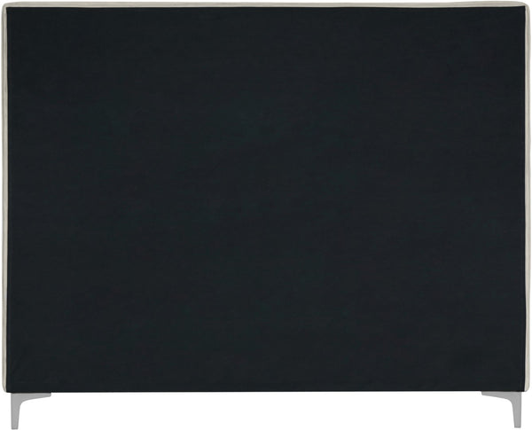 Geri Velvet / Engineered Wood / Metal / Foam Contemporary Cream Velvet Full Bed - 59.5" W x 81.7" D x 53" H