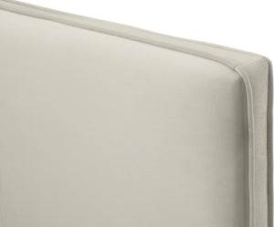 Geri Velvet / Engineered Wood / Metal / Foam Contemporary Cream Velvet Full Bed - 59.5" W x 81.7" D x 53" H