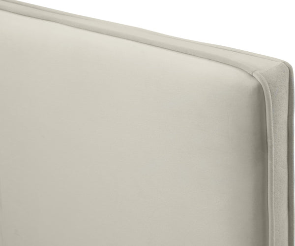 Geri Velvet / Engineered Wood / Metal / Foam Contemporary Cream Velvet Full Bed - 59.5" W x 81.7" D x 53" H