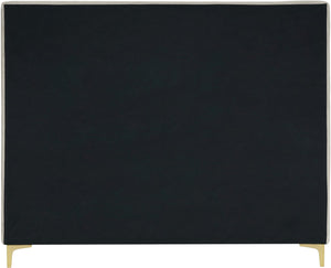 Geri Velvet / Engineered Wood / Metal / Foam Contemporary Cream Velvet King Bed - 81.5" W x 87.2" D x 53" H