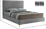 Geri Velvet / Engineered Wood / Metal / Foam Contemporary Grey Velvet Full Bed - 59.5" W x 81.7" D x 53" H