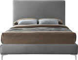 Geri Velvet / Engineered Wood / Metal / Foam Contemporary Grey Velvet Full Bed - 59.5" W x 81.7" D x 53" H