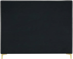 Geri Velvet / Engineered Wood / Metal / Foam Contemporary Grey Velvet Queen Bed - 65.5" W x 87.2" D x 53" H