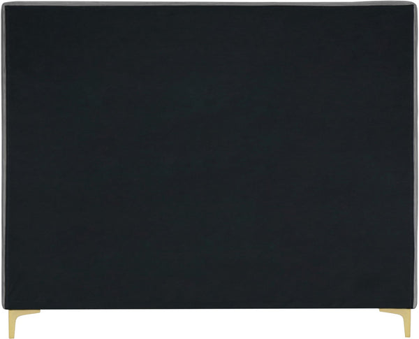 Geri Velvet / Engineered Wood / Metal / Foam Contemporary Grey Velvet Queen Bed - 65.5" W x 87.2" D x 53" H