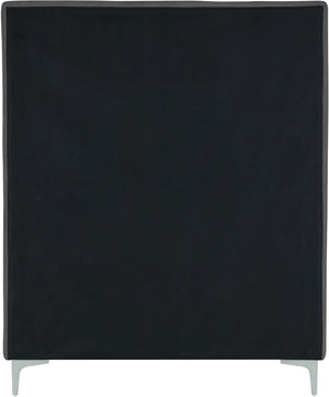 Geri Velvet / Engineered Wood / Metal / Foam Contemporary Grey Velvet Twin Bed - 44" W x 81.7" D x 53" H