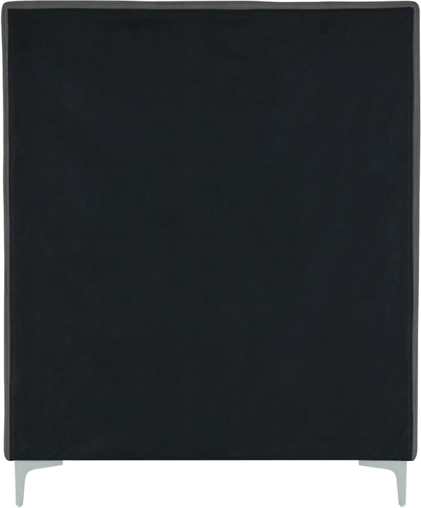 Geri Velvet / Engineered Wood / Metal / Foam Contemporary Grey Velvet Twin Bed - 44" W x 81.7" D x 53" H