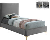 Geri Velvet / Engineered Wood / Metal / Foam Contemporary Grey Velvet Twin Bed - 44" W x 81.7" D x 53" H