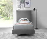 Geri Velvet / Engineered Wood / Metal / Foam Contemporary Grey Velvet Twin Bed - 44" W x 81.7" D x 53" H