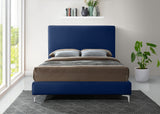 Geri Velvet / Engineered Wood / Metal / Foam Contemporary Navy Velvet Full Bed - 59.5" W x 81.7" D x 53" H