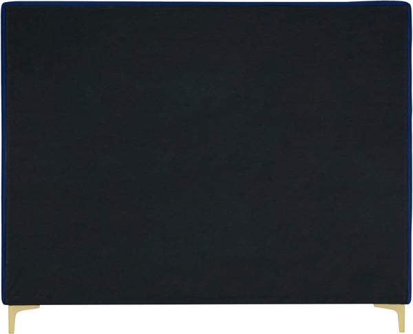 Geri Velvet / Engineered Wood / Metal / Foam Contemporary Navy Velvet King Bed - 81.5" W x 87.2" D x 53" H