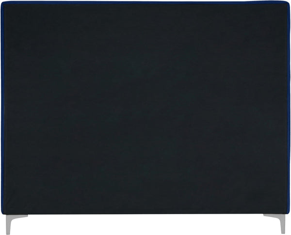 Geri Velvet / Engineered Wood / Metal / Foam Contemporary Navy Velvet King Bed - 81.5" W x 87.2" D x 53" H