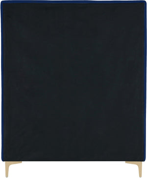 Geri Velvet / Engineered Wood / Metal / Foam Contemporary Navy Velvet Twin Bed - 44" W x 81.7" D x 53" H