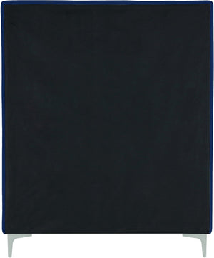 Geri Velvet / Engineered Wood / Metal / Foam Contemporary Navy Velvet Twin Bed - 44" W x 81.7" D x 53" H