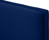 Geri Velvet / Engineered Wood / Metal / Foam Contemporary Navy Velvet Twin Bed - 44" W x 81.7" D x 53" H