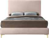 Geri Velvet / Engineered Wood / Metal / Foam Contemporary Pink Velvet Full Bed - 59.5" W x 81.7" D x 53" H