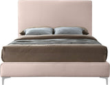 Geri Velvet / Engineered Wood / Metal / Foam Contemporary Pink Velvet King Bed - 81.5" W x 87.2" D x 53" H