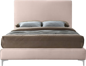 Geri Velvet / Engineered Wood / Metal / Foam Contemporary Pink Velvet Queen Bed - 65.5" W x 87.2" D x 53" H