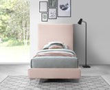 Geri Velvet / Engineered Wood / Metal / Foam Contemporary Pink Velvet Twin Bed - 44" W x 81.7" D x 53" H