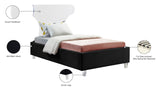 Ghost Acrylic / Velvet / Engineered Wood / Metal / Foam Contemporary Black Velvet Twin Bed - 44" W x 81" D x 50" H