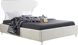 Ghost Acrylic / Velvet / Engineered Wood / Metal / Foam Contemporary Cream Velvet Queen Bed - 65.5" W x 86.5" D x 50" H