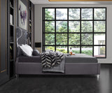 Ghost Acrylic / Velvet / Engineered Wood / Metal / Foam Contemporary Grey Velvet Full Bed - 59.5" W x 81" D x 50" H